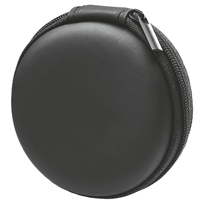 IND Aux Earphone with mic in round PU case